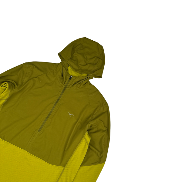 Arcteryx Green/Yellow Quarter Zip Stretch Hoodie - Medium