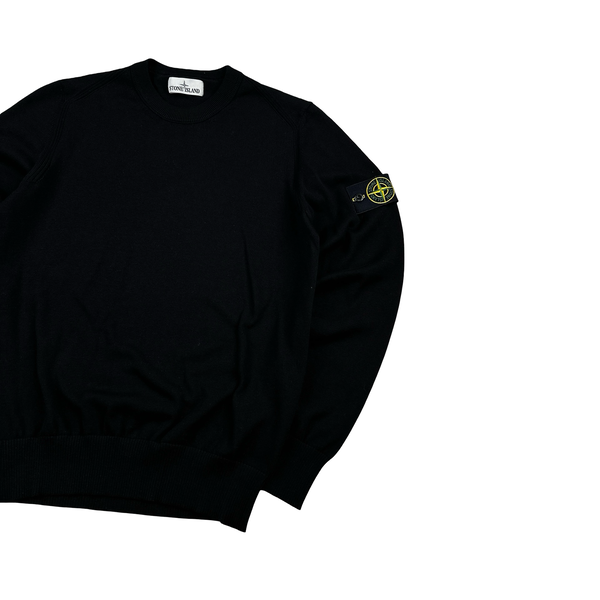 Stone Island 2020 Black Crewneck Knit Jumper - Small