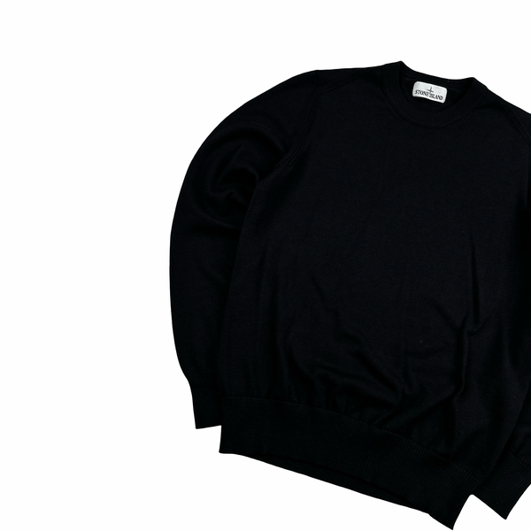 Stone Island 2020 Black Crewneck Knit Jumper - Small