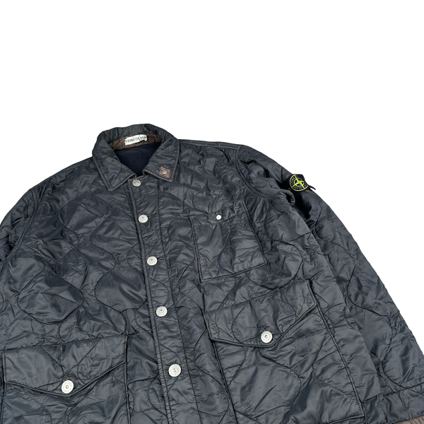 Stone Island Vintage 2001 Black Quilted Nylon Field Jacket - XL