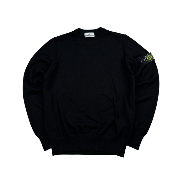 Stone Island 2020 Black Crewneck Knit Jumper - Small
