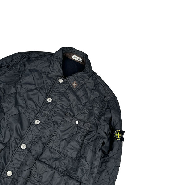 Stone Island Vintage 2001 Black Quilted Nylon Field Jacket - XL