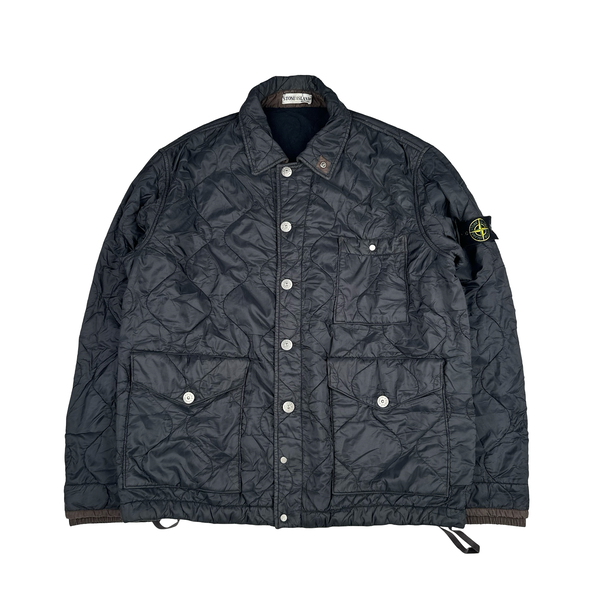 Stone Island Vintage 2001 Black Quilted Nylon Field Jacket - XL