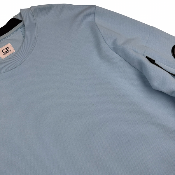 CP Company Baby Blue Cotton Lens Viewer Crewneck - Medium