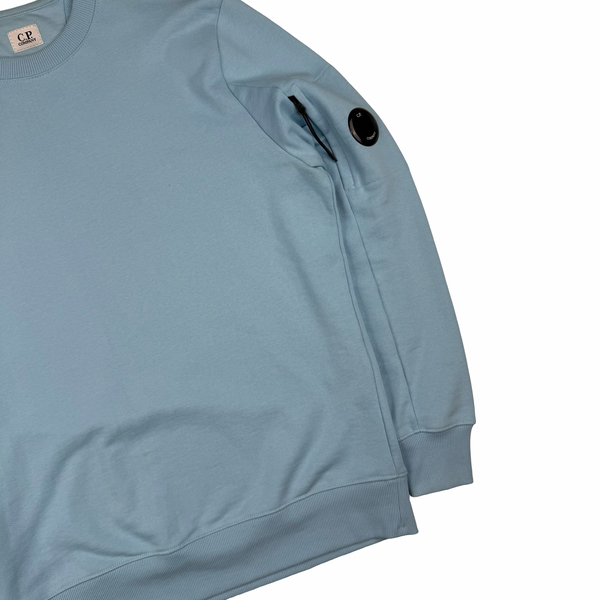 CP Company Baby Blue Cotton Lens Viewer Crewneck - Medium