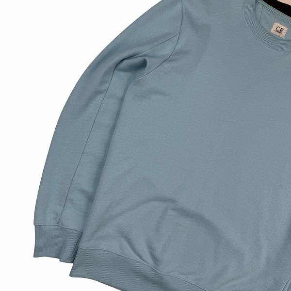 CP Company Baby Blue Cotton Lens Viewer Crewneck - Medium