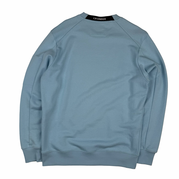 CP Company Baby Blue Cotton Lens Viewer Crewneck - Medium