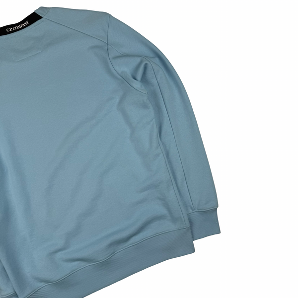 CP Company Baby Blue Cotton Lens Viewer Crewneck - Medium