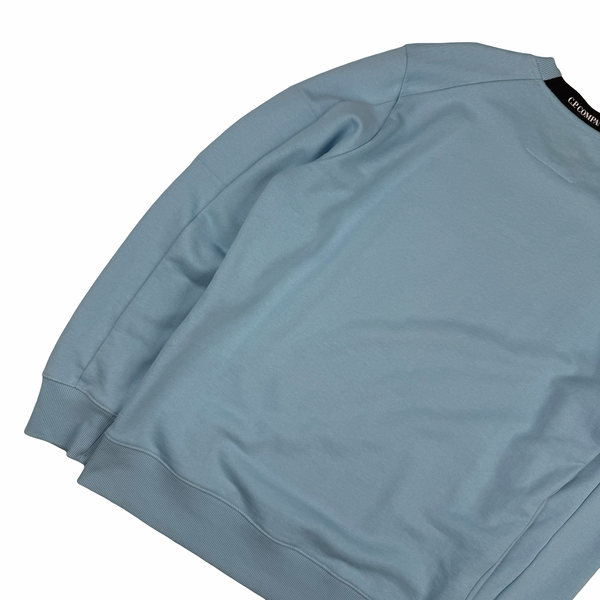 CP Company Baby Blue Cotton Lens Viewer Crewneck - Medium