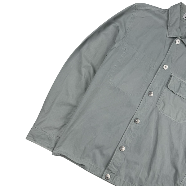 Stone Island 2023 Silver Cupro Cotton Twill Overshirt - Medium