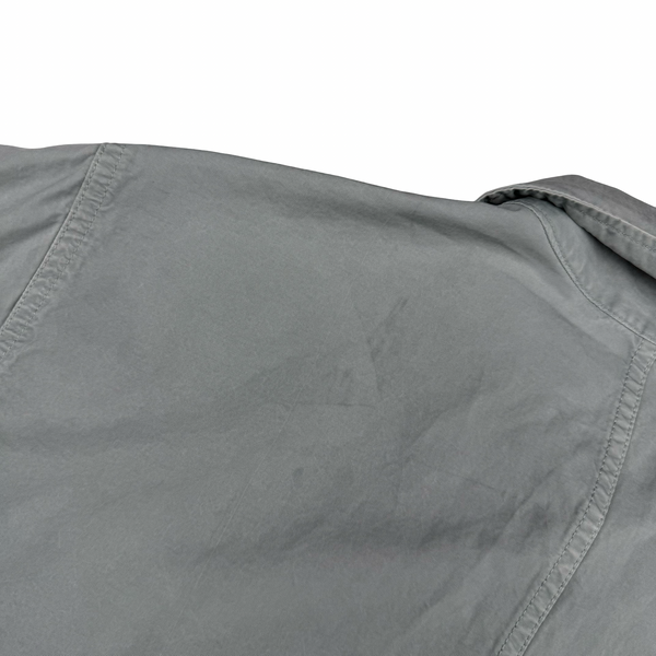 Stone Island 2023 Silver Cupro Cotton Twill Overshirt - Medium