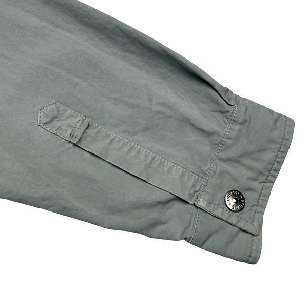 Stone Island 2023 Silver Cupro Cotton Twill Overshirt - Medium