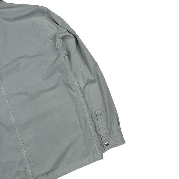 Stone Island 2023 Silver Cupro Cotton Twill Overshirt - Medium