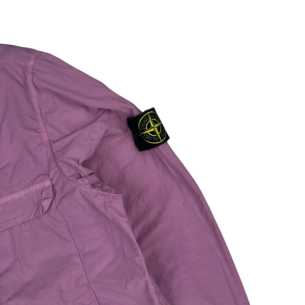 Stone Island 2020 Pink Double Chest Pocket Full Zip Nylon Overshirt - Large
