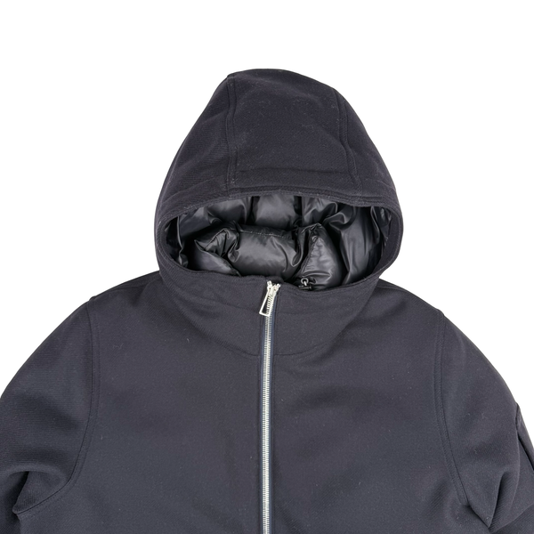 Paul Smith Navy Blue Wool/Cashmere Blend Down Lined Hooded Jacket- Large
