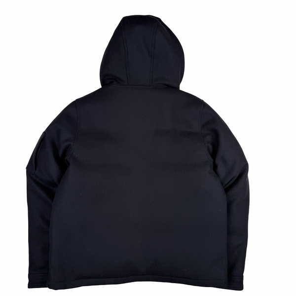 Paul Smith Navy Blue Wool/Cashmere Blend Down Lined Hooded Jacket- Large