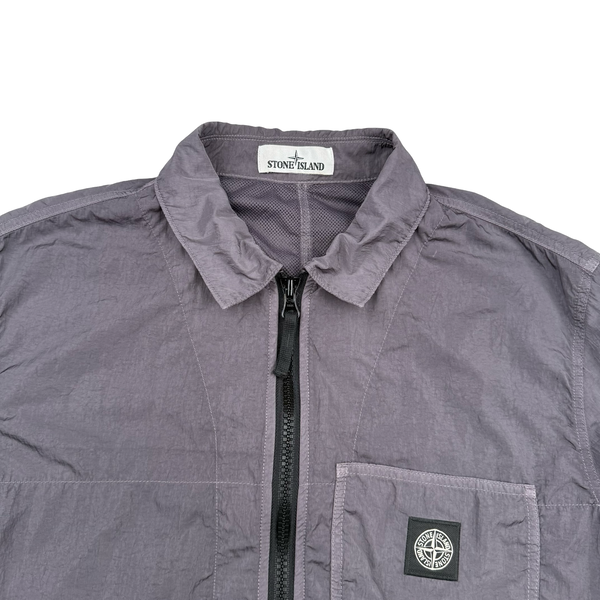 Stone Island 2020 Mauve Nylon Metal Full Zip Overshirt - XXL