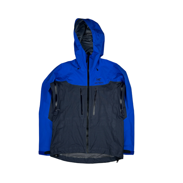 Arcteryx Blue Grid Alpha Gore-tex Zipped Hooded Jacket - Small
