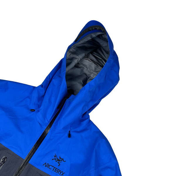 Arcteryx Blue Grid Alpha Gore-tex Zipped Hooded Jacket - Small