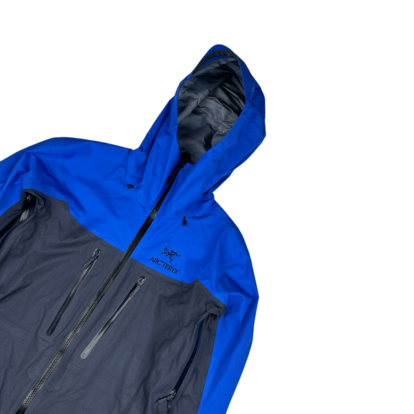 Arcteryx Blue Grid Alpha Gore-tex Zipped Hooded Jacket - Small