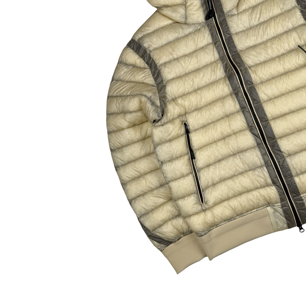 CP Company Beige Down Filled DD Shell Hooded Puffer Jacket - Large