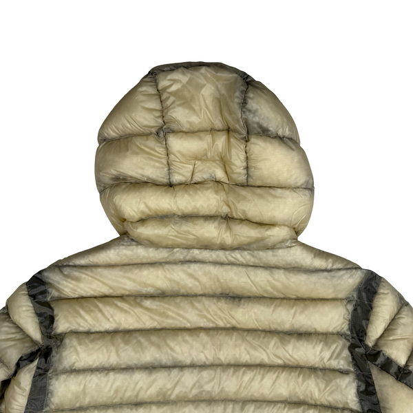 CP Company Beige Down Filled DD Shell Hooded Puffer Jacket - Large