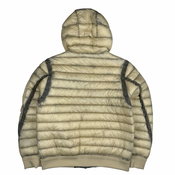 CP Company Beige Down Filled DD Shell Hooded Puffer Jacket - Large