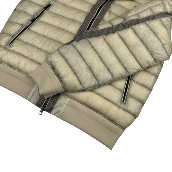 CP Company Beige Down Filled DD Shell Hooded Puffer Jacket - Large