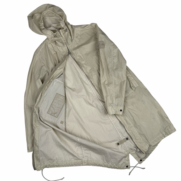 Stone Island Ecru 2019 50 Fili Resinata Ghost Parka Jacket - Medium