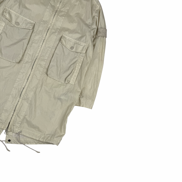 Stone Island Ecru 2019 50 Fili Resinata Ghost Parka Jacket - Medium