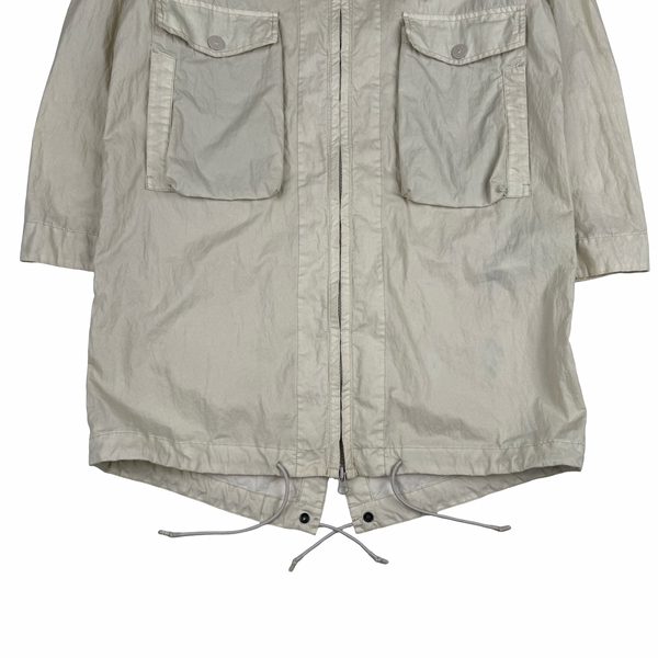 Stone Island Ecru 2019 50 Fili Resinata Ghost Parka Jacket - Medium
