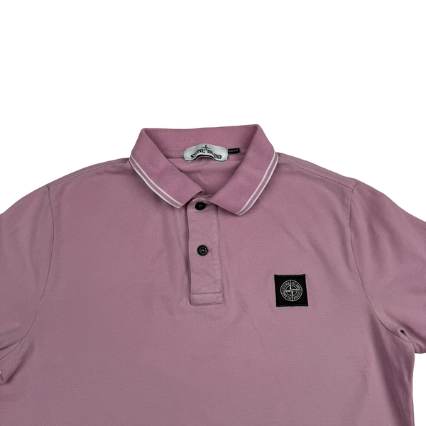 Stone Island 2018 Pink Cotton Polo Shirt - Large