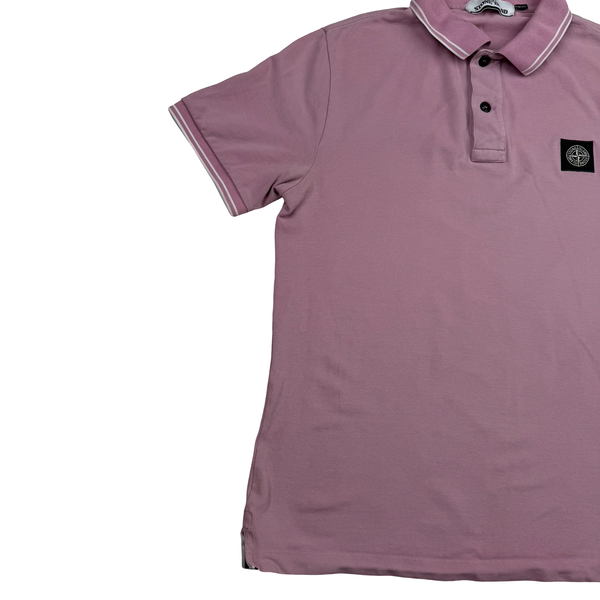 Stone Island 2018 Pink Cotton Polo Shirt - Large