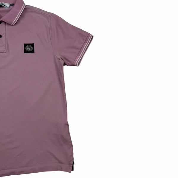 Stone Island 2018 Pink Cotton Polo Shirt - Large