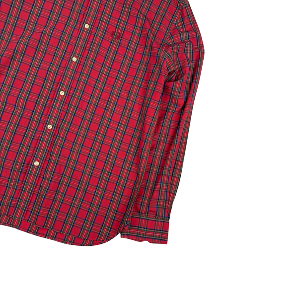 Fred Perry Red Tartan Cotton Buttoned Shirt - Large (42)