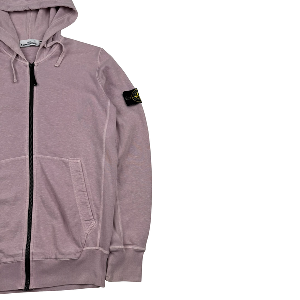 Stone Island 2017 Pink Zip Up Cotton Hoodie -Medium