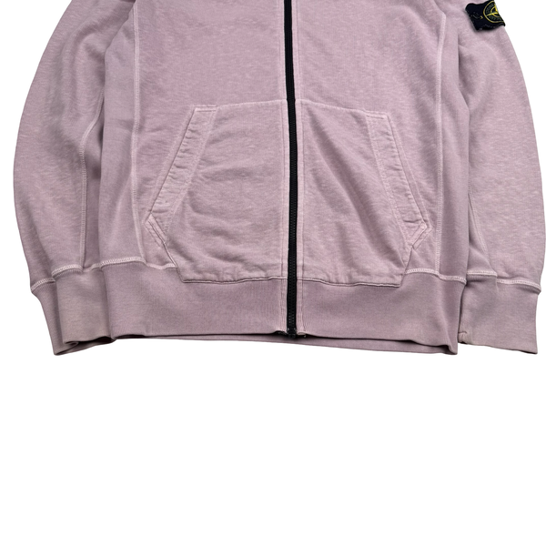 Stone Island 2017 Pink Zip Up Cotton Hoodie -Medium