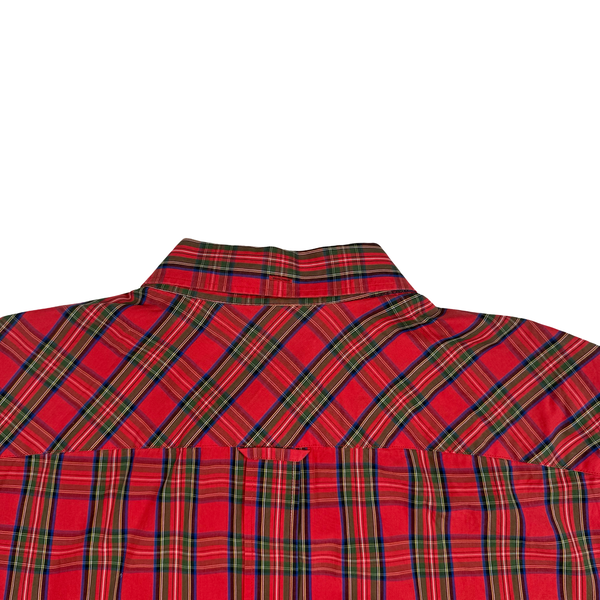 Fred Perry Red Tartan Cotton Buttoned Shirt - Large (42)