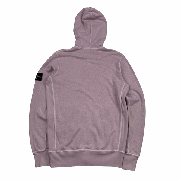 Stone Island 2017 Pink Zip Up Cotton Hoodie -Medium