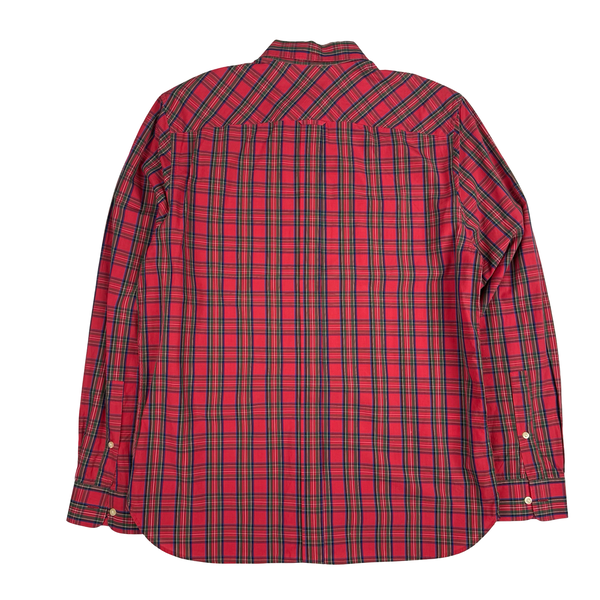Fred Perry Red Tartan Cotton Buttoned Shirt - Large (42)