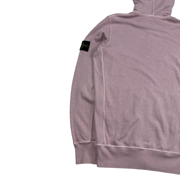Stone Island 2017 Pink Zip Up Cotton Hoodie -Medium