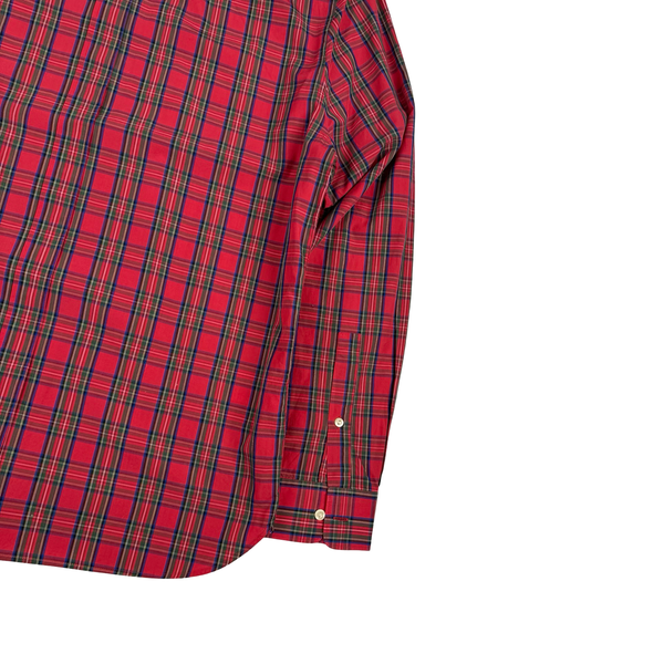 Fred Perry Red Tartan Cotton Buttoned Shirt - Large (42)