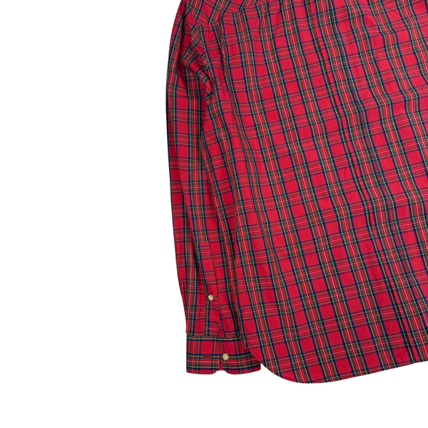 Fred Perry Red Tartan Cotton Buttoned Shirt - Large (42)