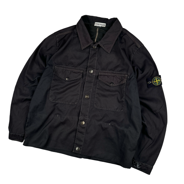 Stone Island 2002 Vintage Brown Cotton Buttoned Work Jacket - XXL