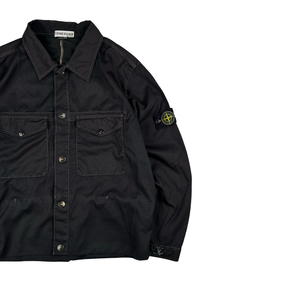 Stone Island 2002 Vintage Brown Cotton Buttoned Work Jacket - XXL