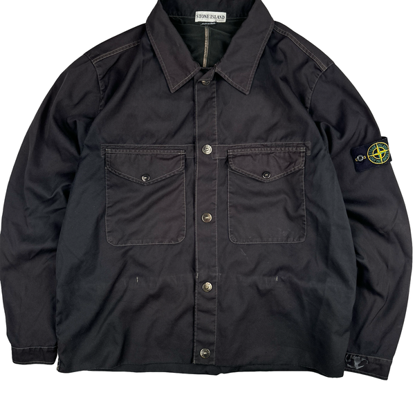 Stone Island 2002 Vintage Brown Cotton Buttoned Work Jacket - XXL