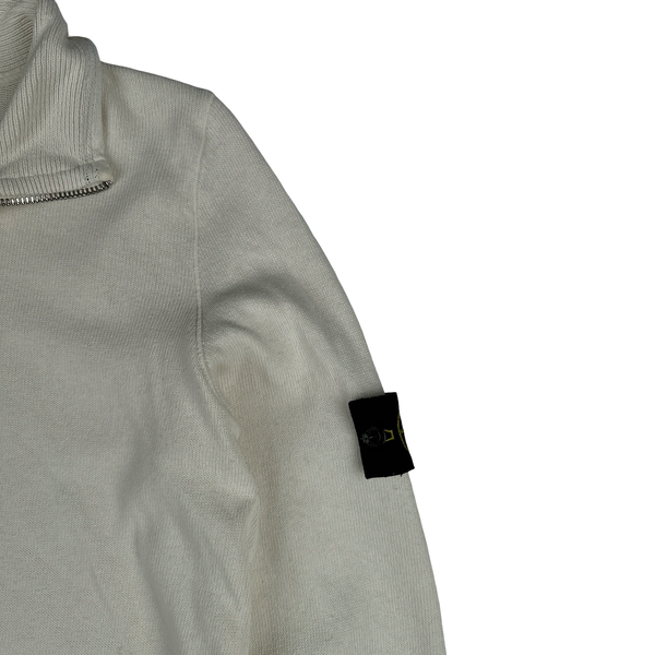 Stone Island 2006 Cream White Quarter Zip Pullover - Large