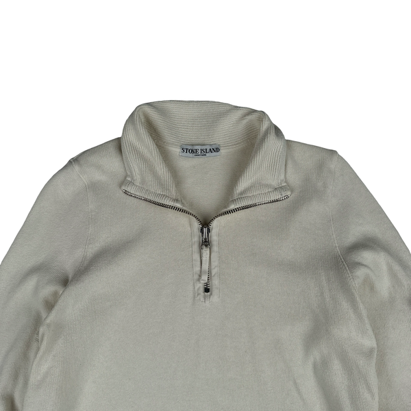 Stone Island 2006 Cream White Quarter Zip Pullover - Large