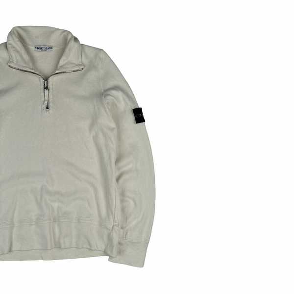 Stone Island 2006 Cream White Quarter Zip Pullover - Large
