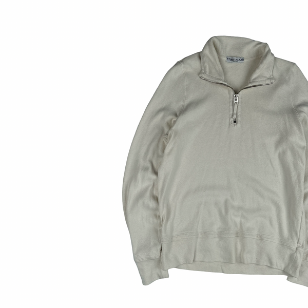 Stone Island 2006 Cream White Quarter Zip Pullover - Large